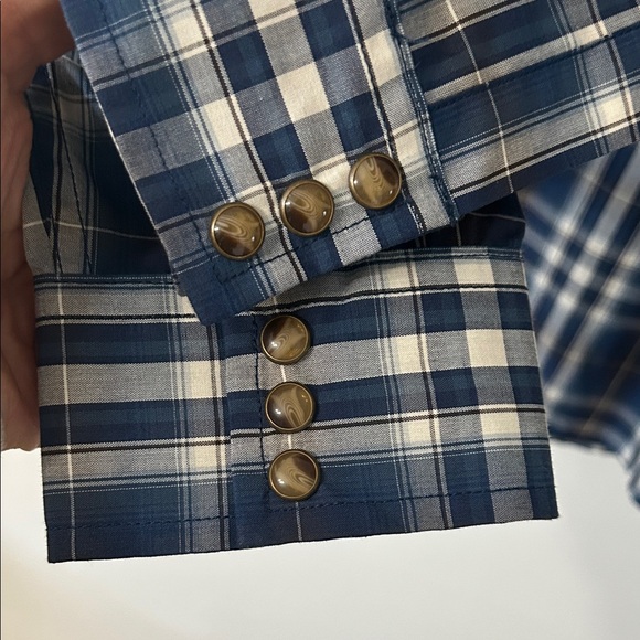 Pendleton Shirt Men’s M Navy Plaid Pearl Snap Frontier Long Sleeve Western NWT - Picture 6 of 14